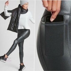 Athleta Moto Shimmer Tights Leggings